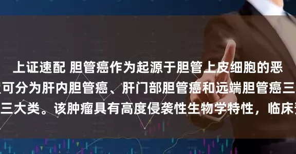 上证速配 胆管癌作为起源于胆管上皮细胞的恶性肿瘤，依据解剖位置可分为肝内胆管癌、肝门部胆管癌和远端胆管癌三大类。该肿瘤具有高度侵袭性生物学特性，临床预后_Akt_通路_细胞膜